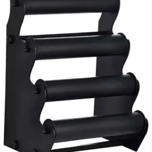 Black plastic Multi-Tier Bracelet & Bangle Display Stand – 4 Rod Jewellery Organizer