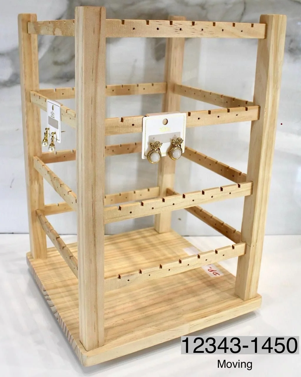 Wooden Multi-Tier Rotating Earring Display Stand
