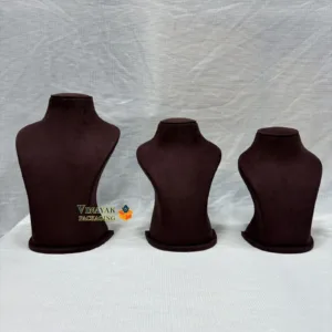 Premium Velvet Necklace Display Stand Set – Dark brown (3 sizes)