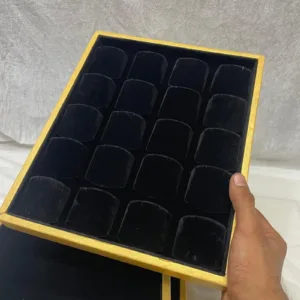 Premium Black Velvet Earrings Display Tray with Gold Border (size 10*12)