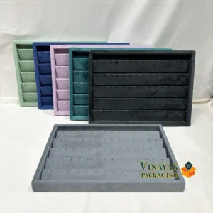 Premium Velvet Earrings Display Trays – Multi-Color Jewelry Organizer