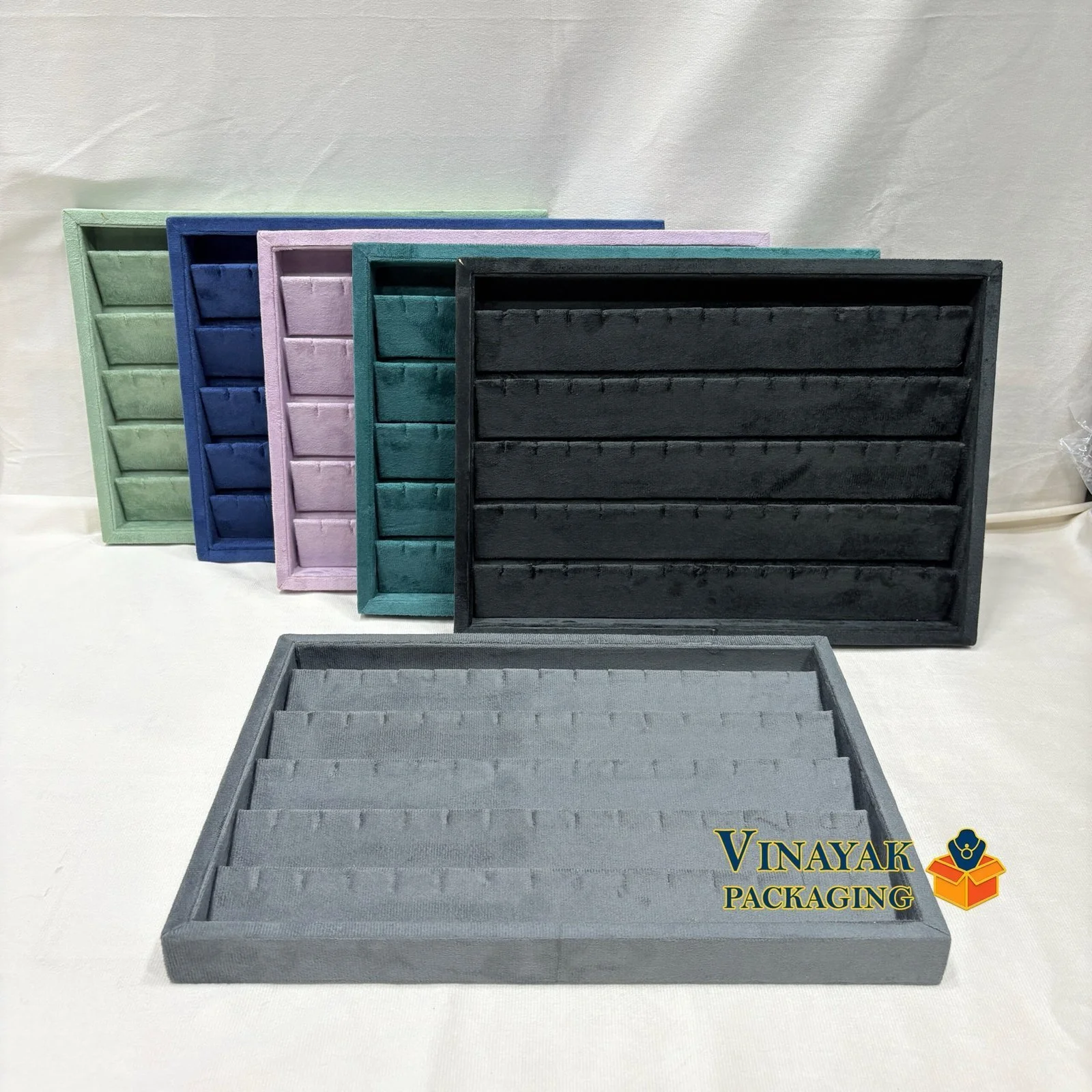 Premium Velvet Earrings Display Trays – Multi-Color Jewelry Organizer