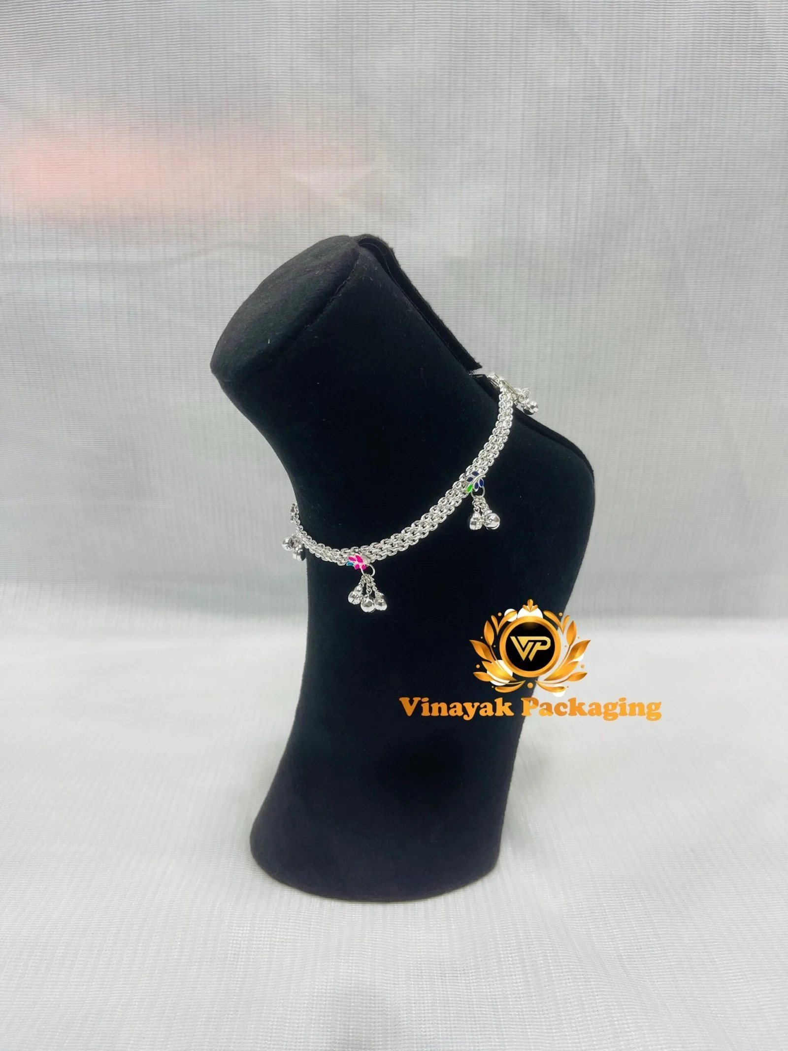 Black Velvet Anklet Display Stand | Premium Jewellery Foot Mannequin for Anklets & Payal