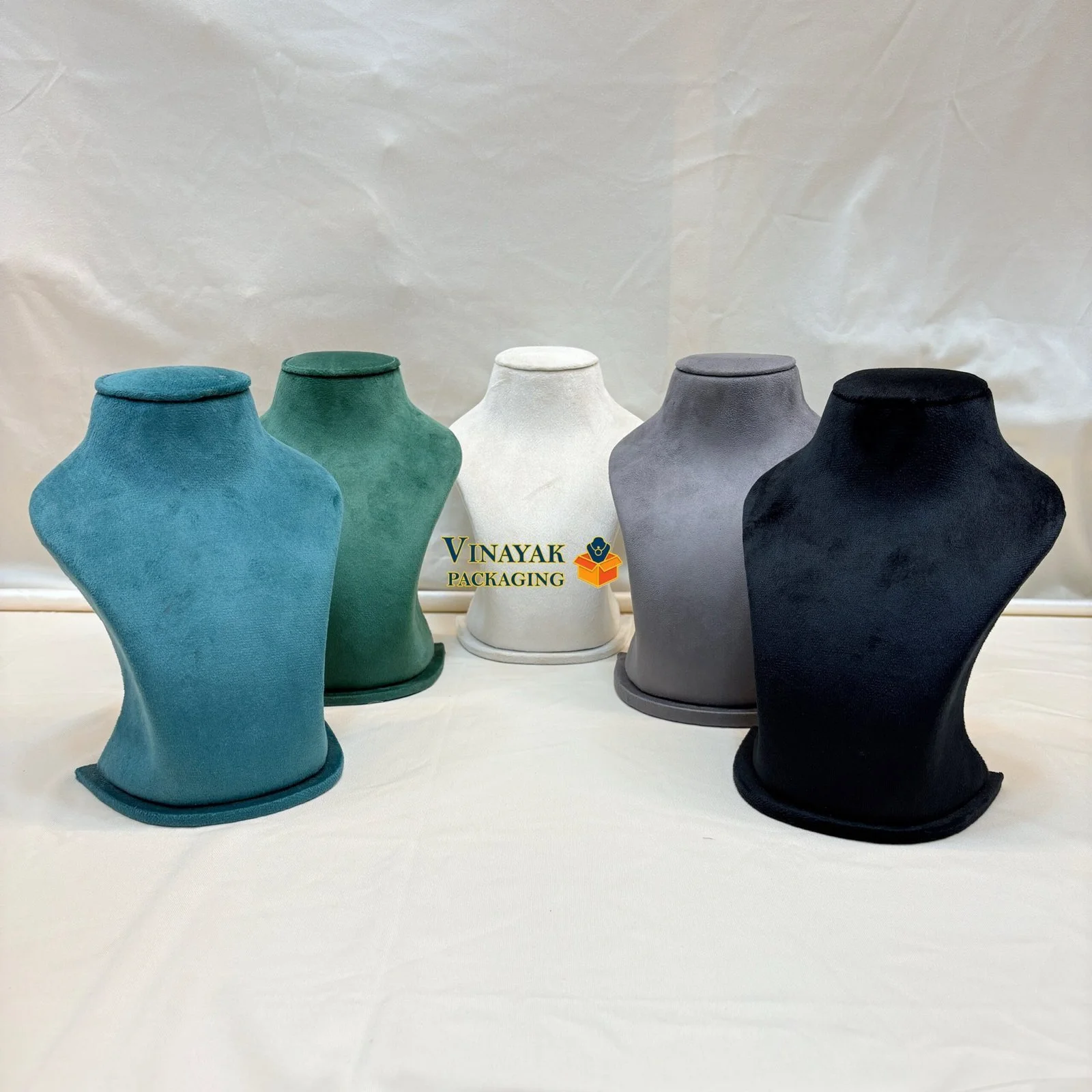 Premium Velvet Necklace Display Stands – Multi-Color Collection