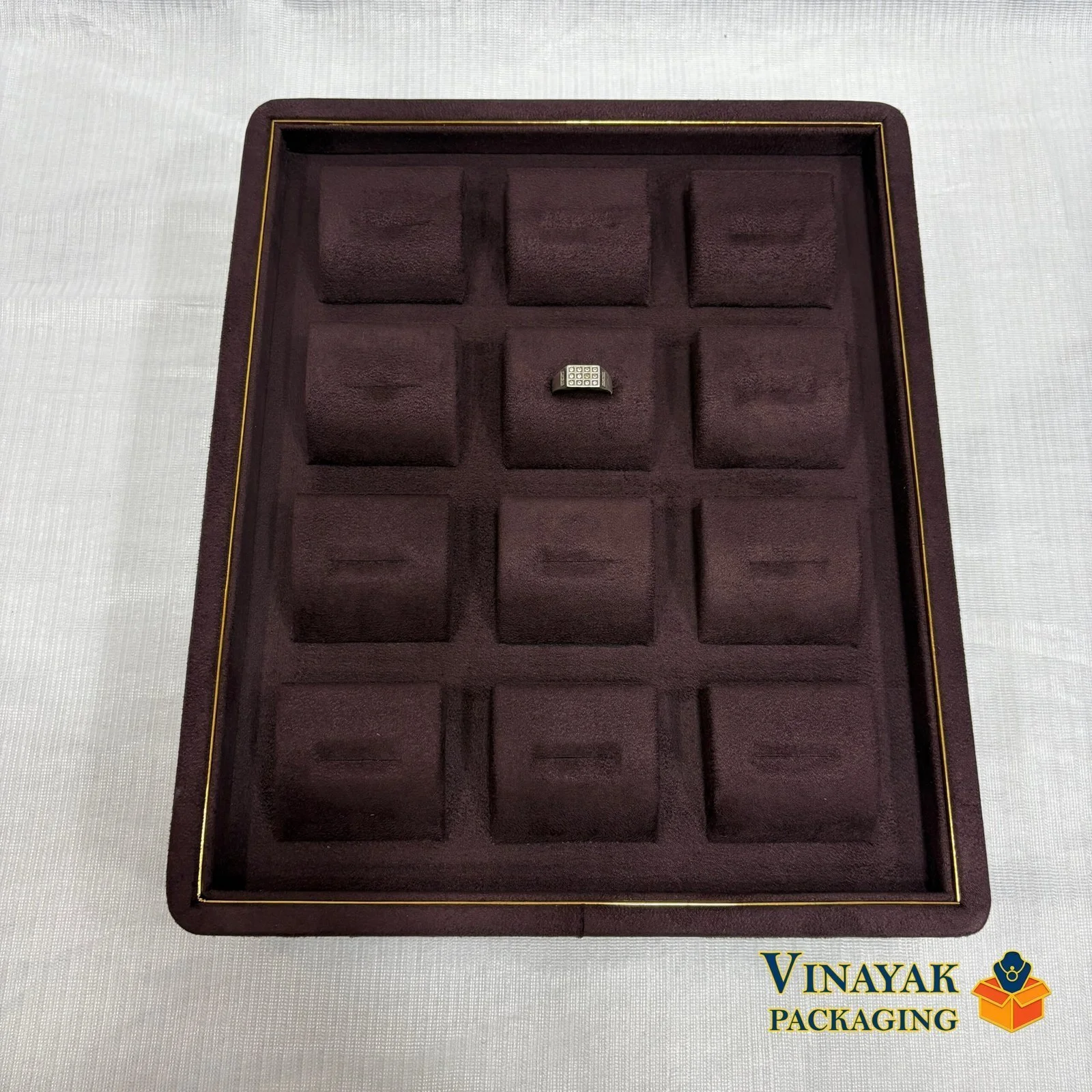 12-Slot Velvet Earrings Display Tray