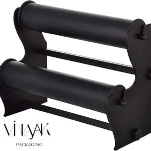 Double Tier Plastic Bracelet & Bangle Display Stand – Black Jewellery Counter Organizer