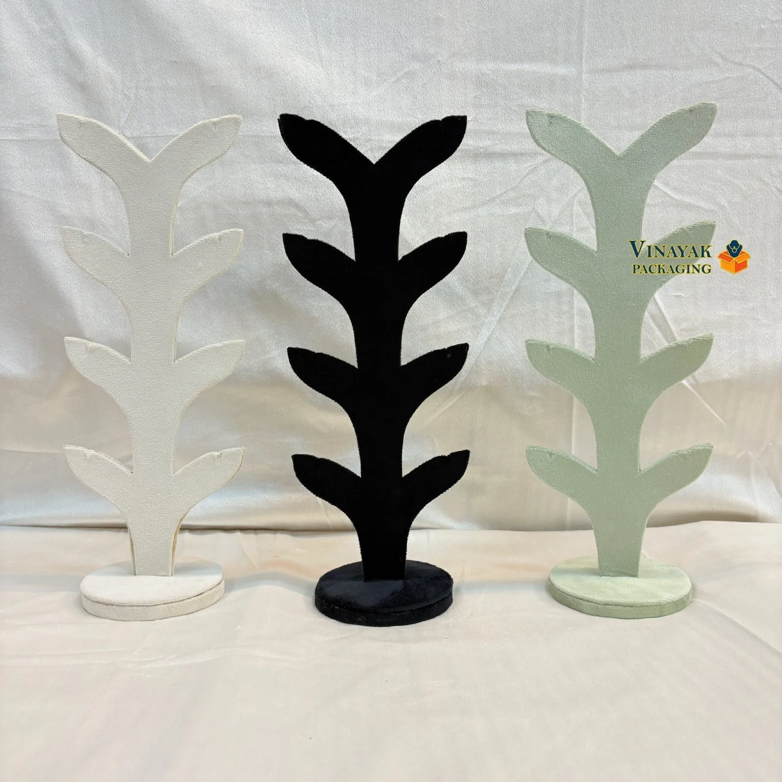 Multi-Color Velvet Earring Jewellery Tree Design Display Stands 1 PCS