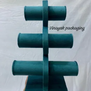 3-Tier Velvet Jewellery Display Stand | Bracelet, Bangle & Watch Holder (Multiple Colors)