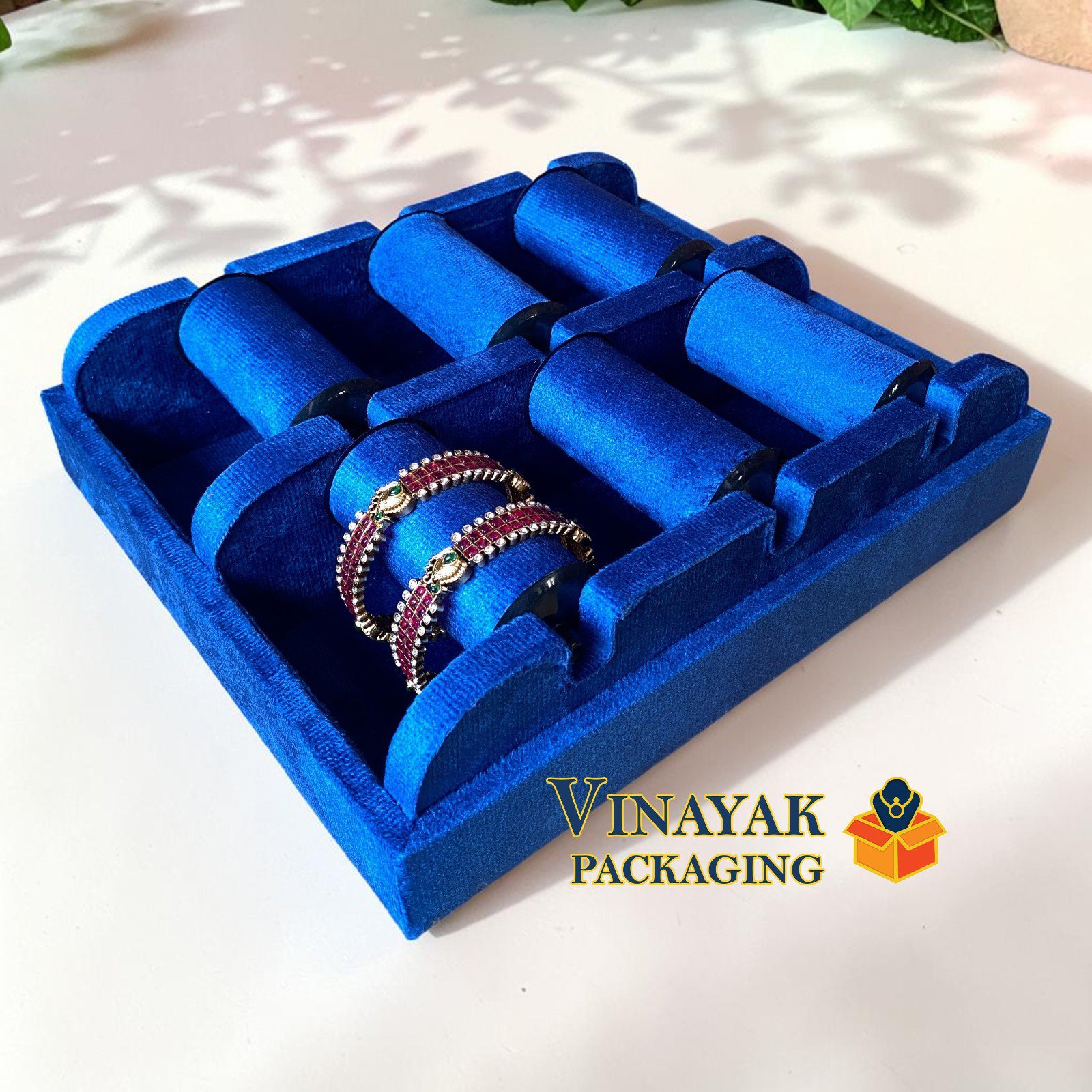 Premium 6 Roll Velvet Bangle & Bracelet Display Tray – Jewellery Organizer Stand for Bangles, Bracelets & Kada Display