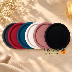 Premium Round Velvet Jewellery Display Tray – Multipurpose Necklace, Earrings, Rings, Bracelet Tray (size 10*10 inch)