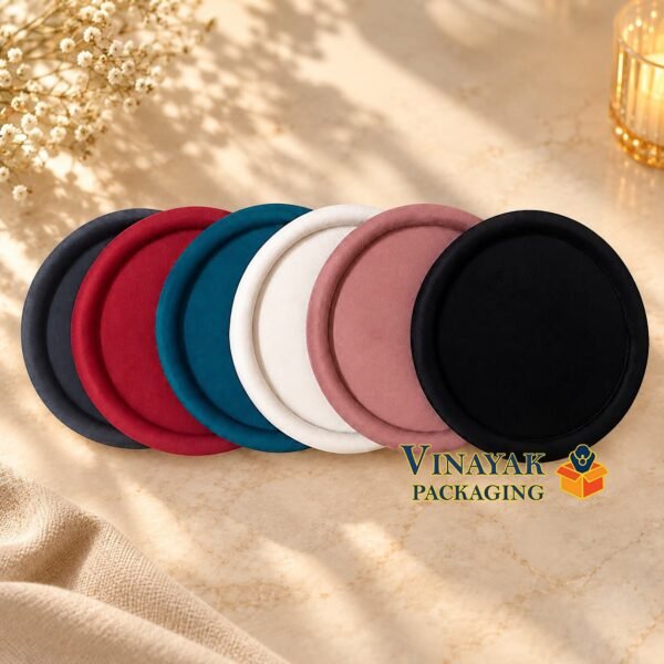 Premium Round Velvet Jewellery Display Tray – Multipurpose Necklace, Earrings, Rings, Bracelet Tray (size 10*10 inch)